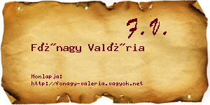 Fónagy Valéria névjegykártya